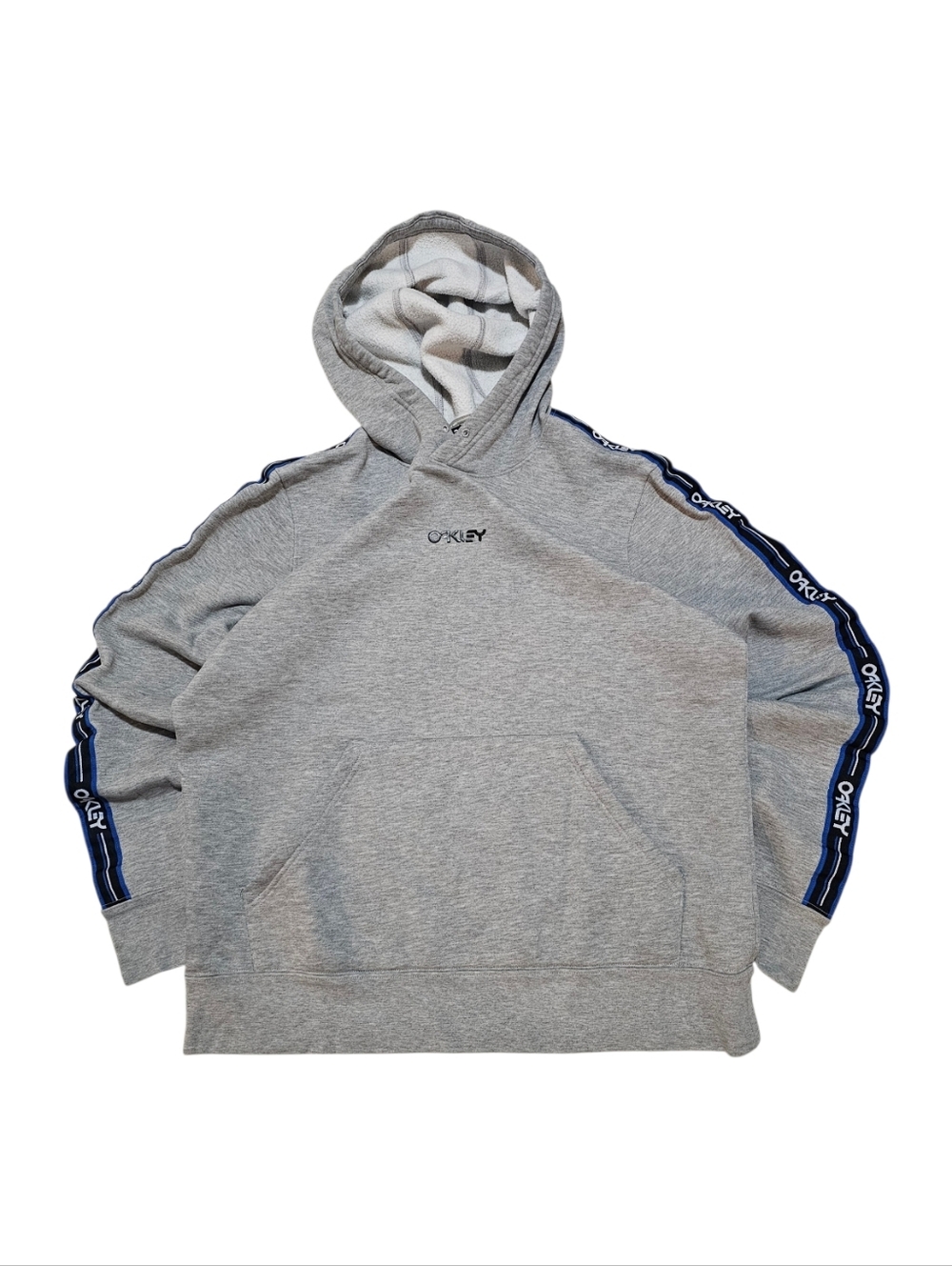 Vintage Y2k Oakley Gray Pullover Hoodie with Arm Taping